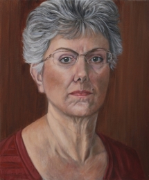 Self Portrait, oil on board, 12 inches x 10 inches