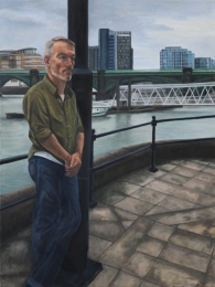 Dave by the Thames, oil on linen, 40 inches x 30 inches